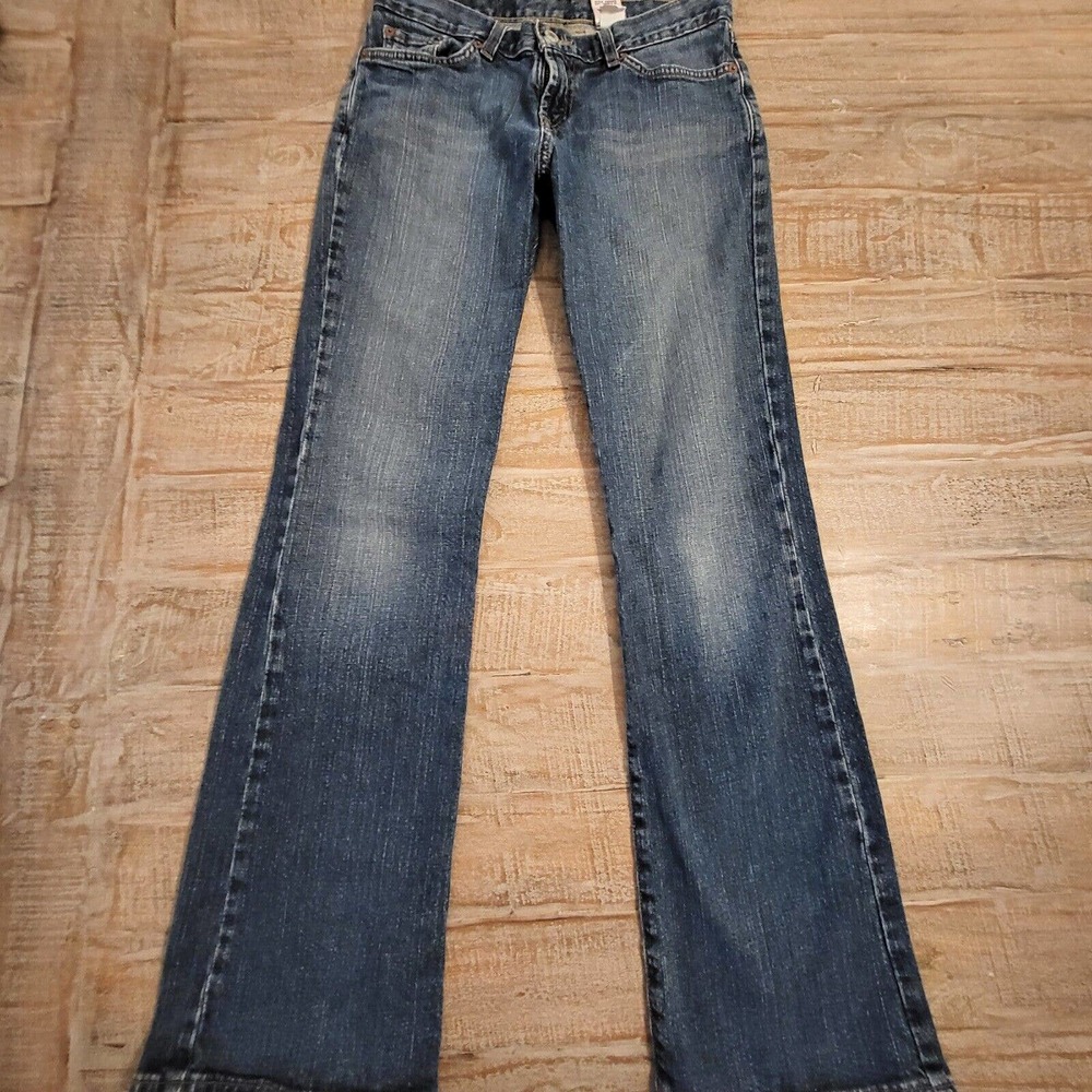 Lucky Brand Jeans Women 4/27 Blue Denim Dungarees Easy Rider Bootcut